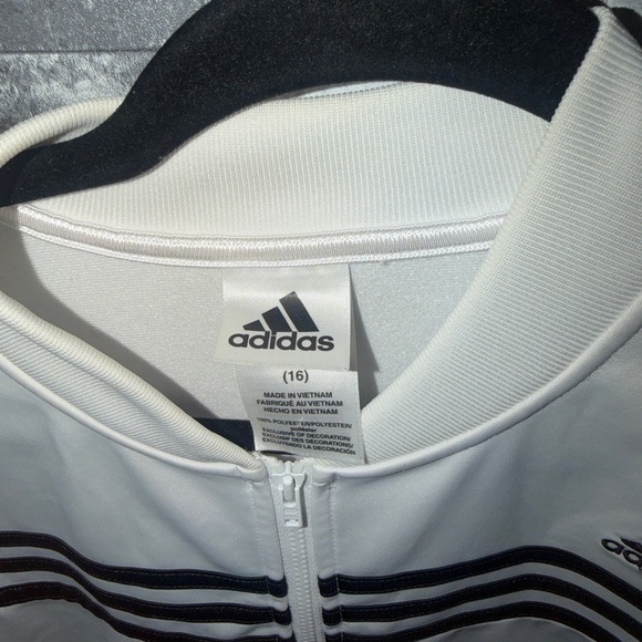 Adidas Women's White Sweatshirt with Black Stripes size XL(16) - Picture 2 of 4